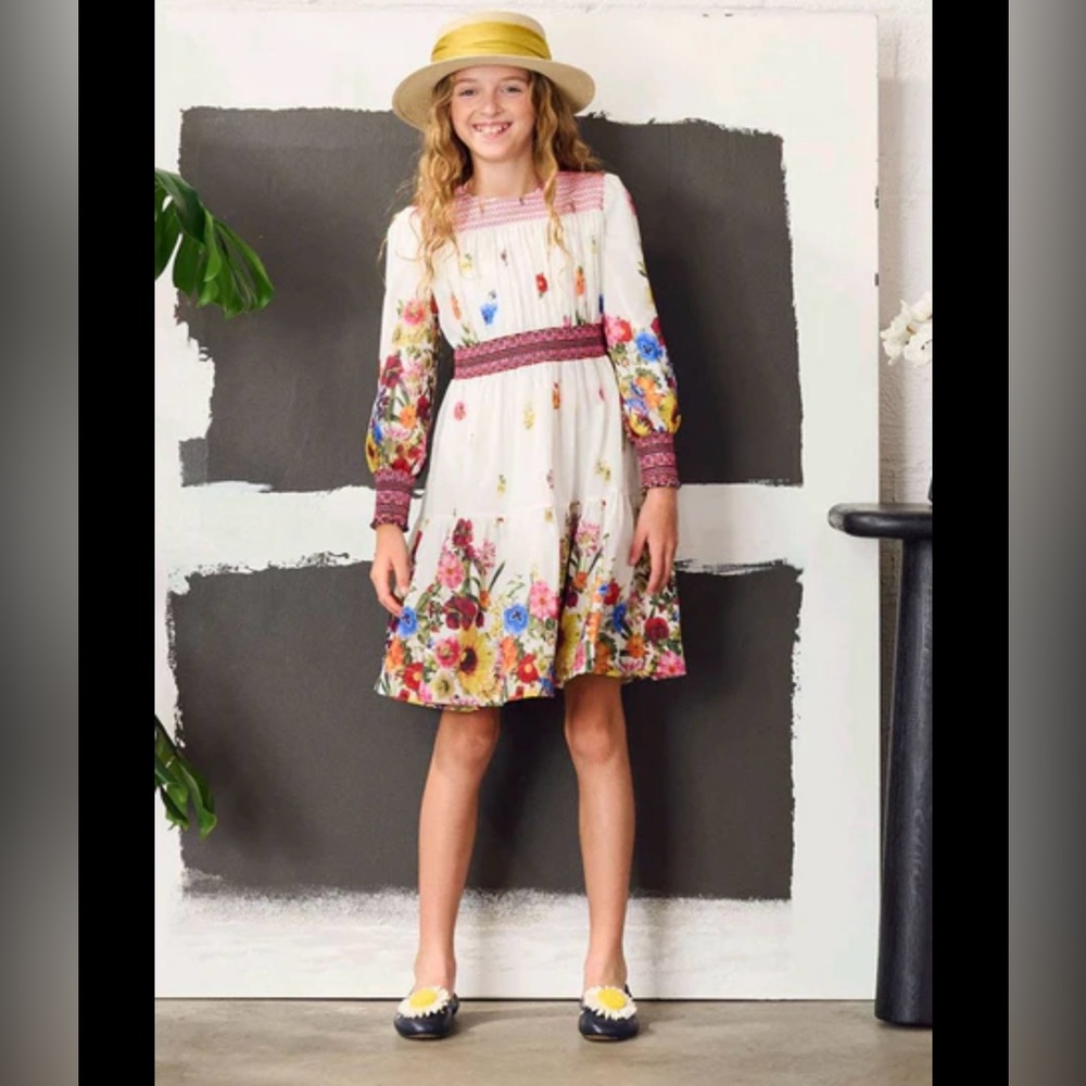 Porter Kids Dress with Multicolor Floral Design